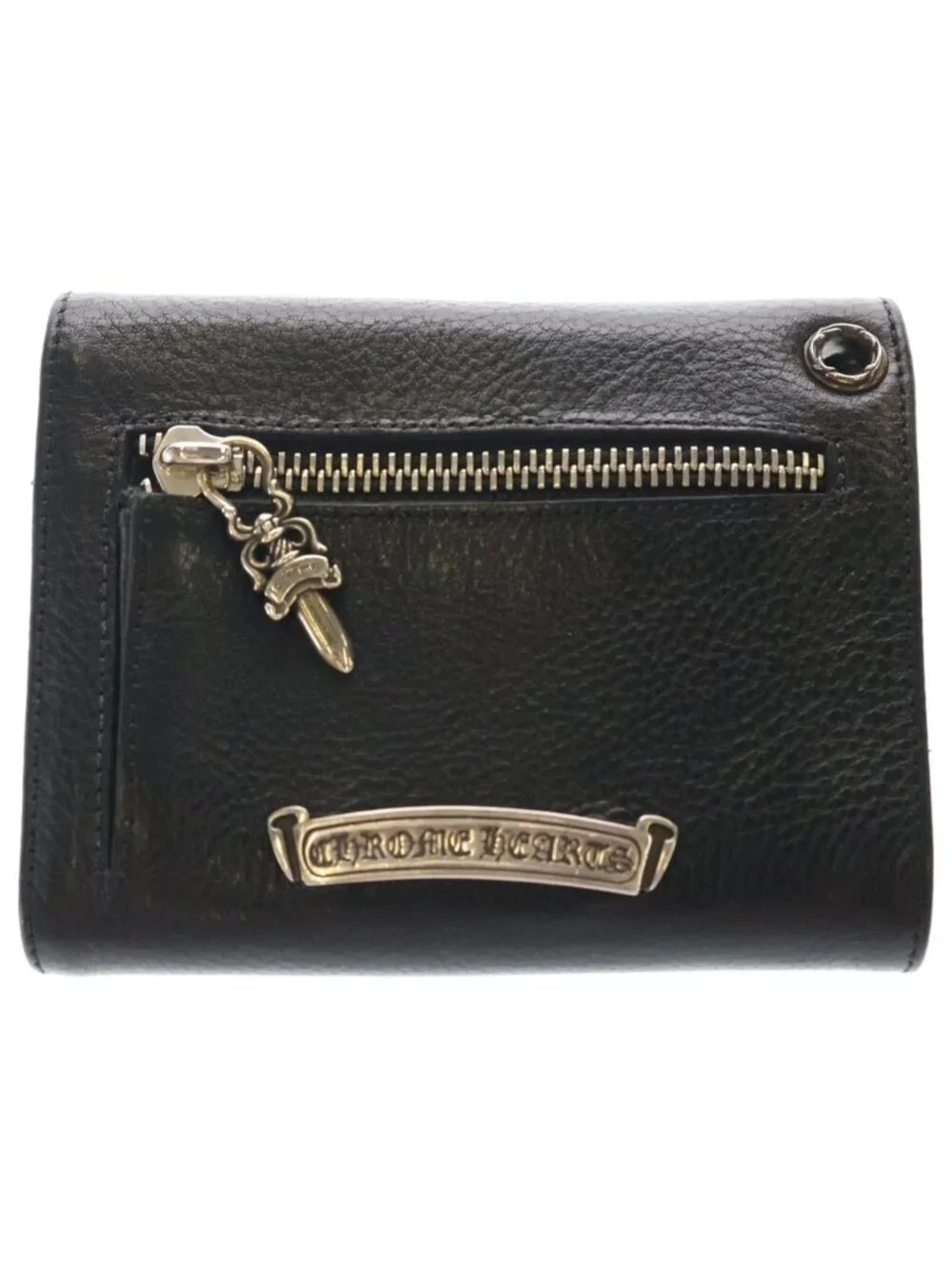 Chrome Hearts Wave Mini Leather Wallet Black